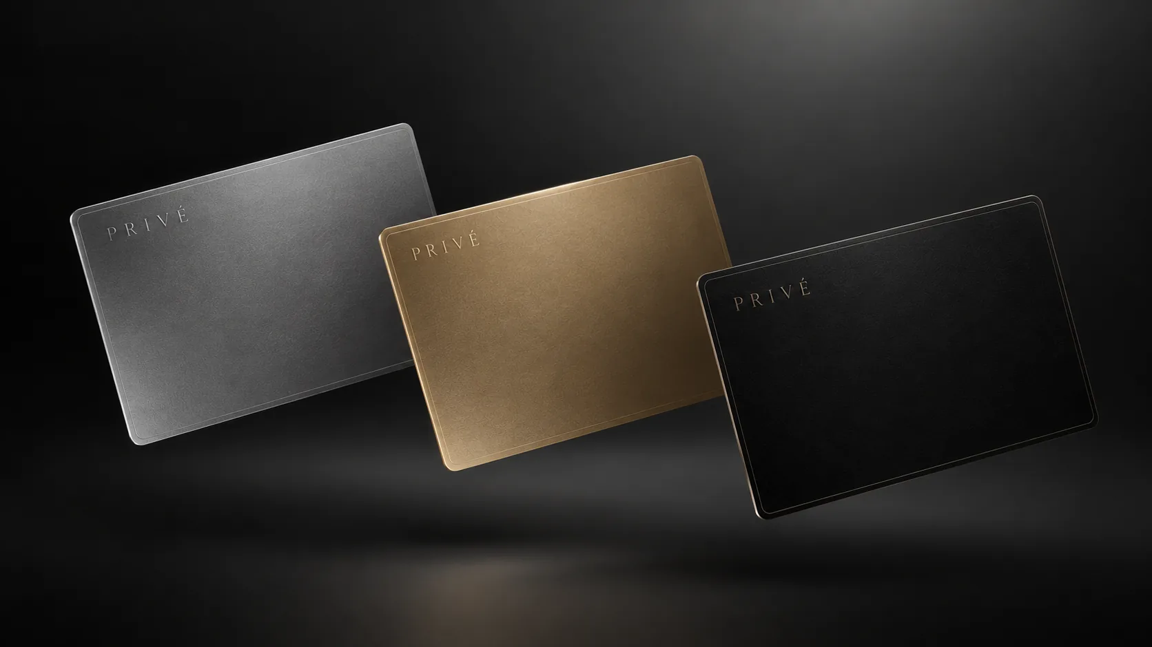 The Privé cards: Silver, Gold and Platinum